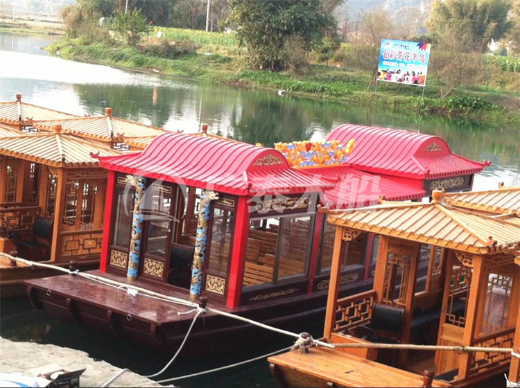 10米红色画舫船